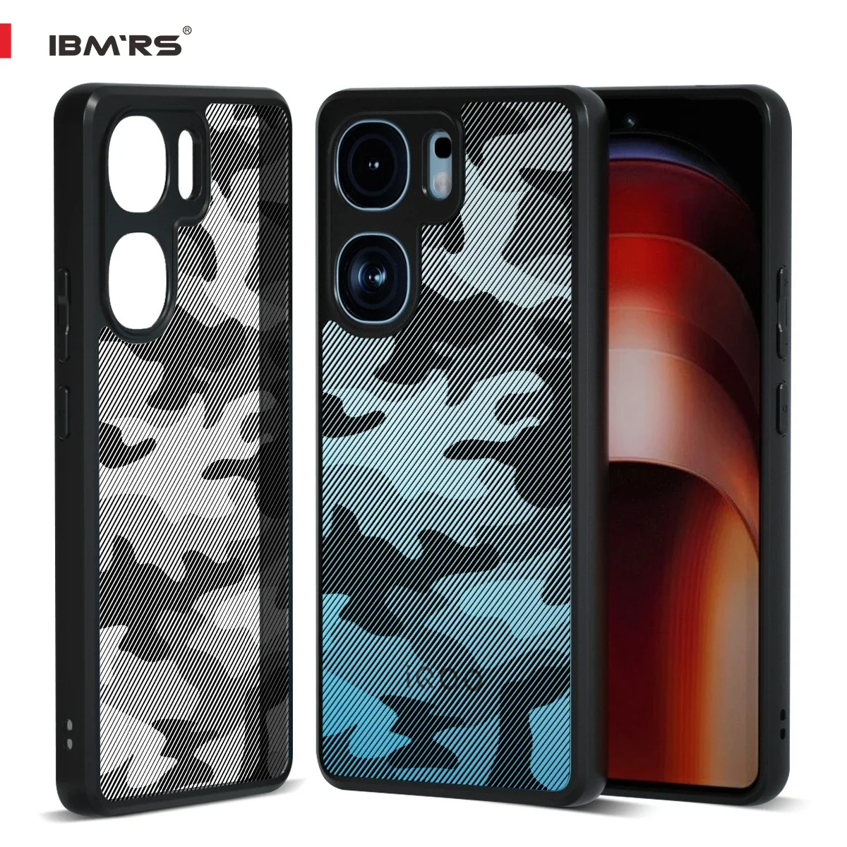 

IBMRS for iQOO Neo9 Case,Camo Frosted transparent Shockproof Protection Case