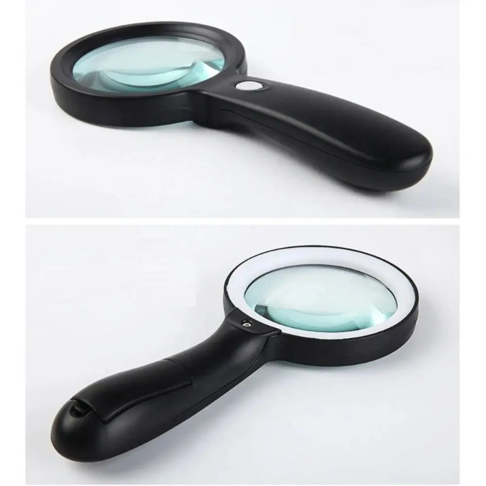 With 2 LED Light Lighted Magnifying Glass HD Hand Held Hand Held Magnifying Glass Professional Illumination