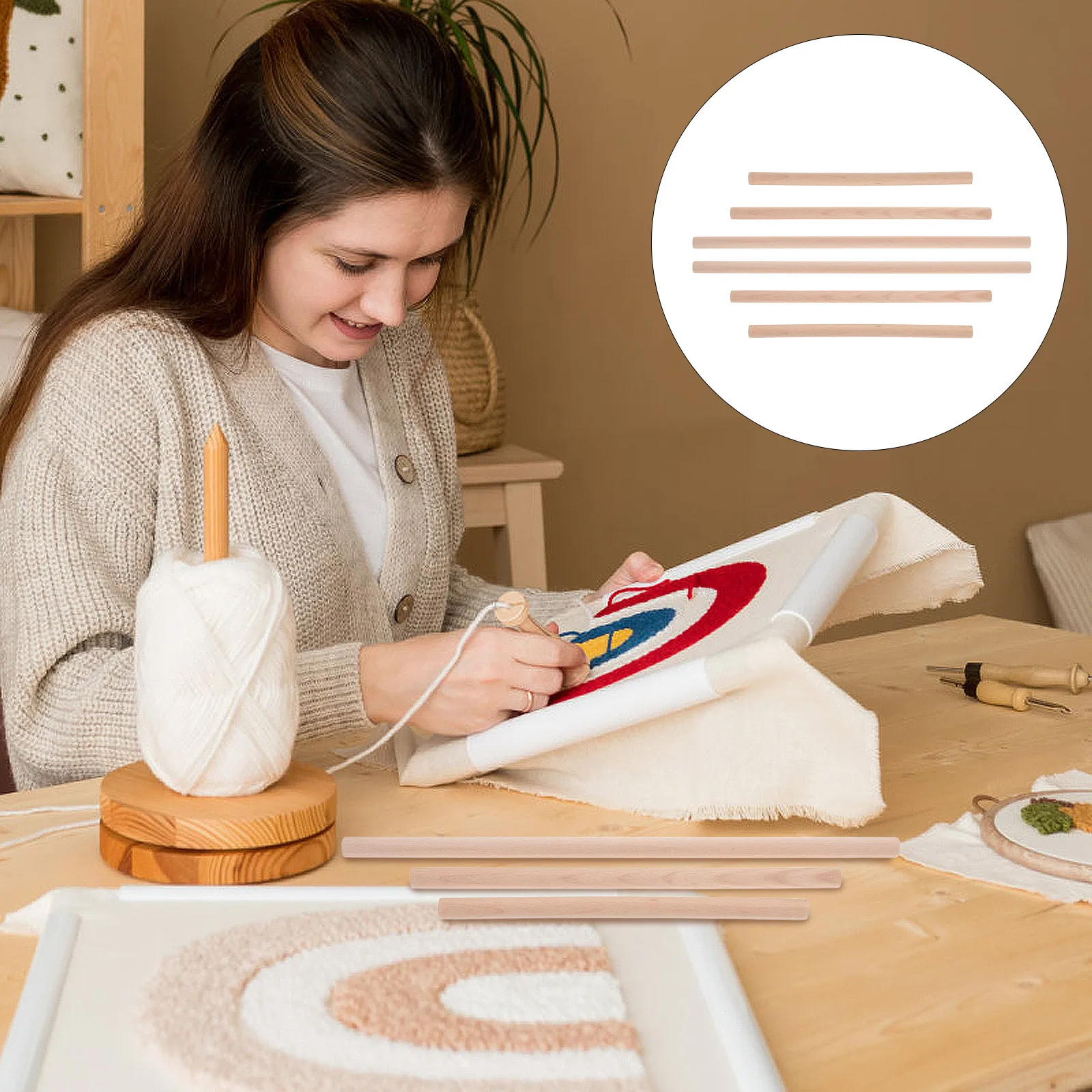 

6Pcs Wooden Branches for DIY Crafts Tapestry Weaving Home Decor Hanging 40cm 30cm 25cm Small Wood Pieces for Crafts