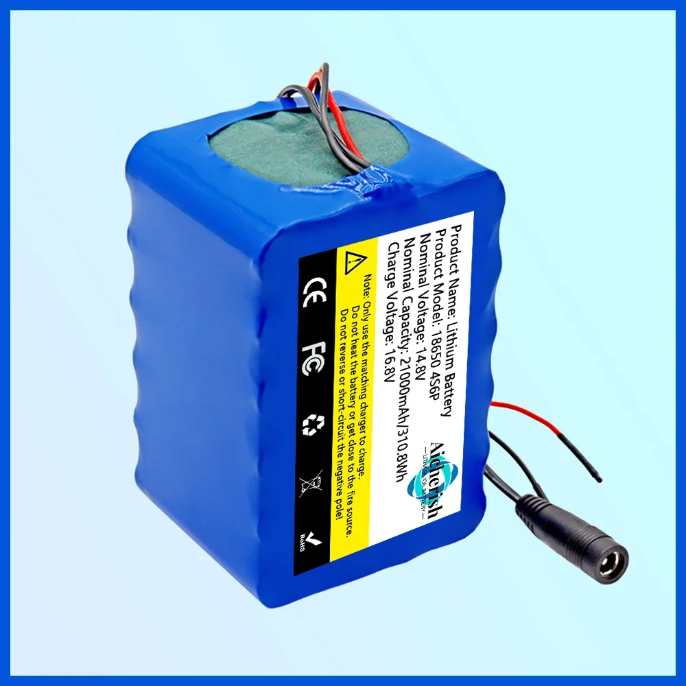 4S6P 14.8V 21000mAh Rechargeable Lithium Battery Pack 18650 Built-In BMS For Night Fishing Light Heater Subwoofer