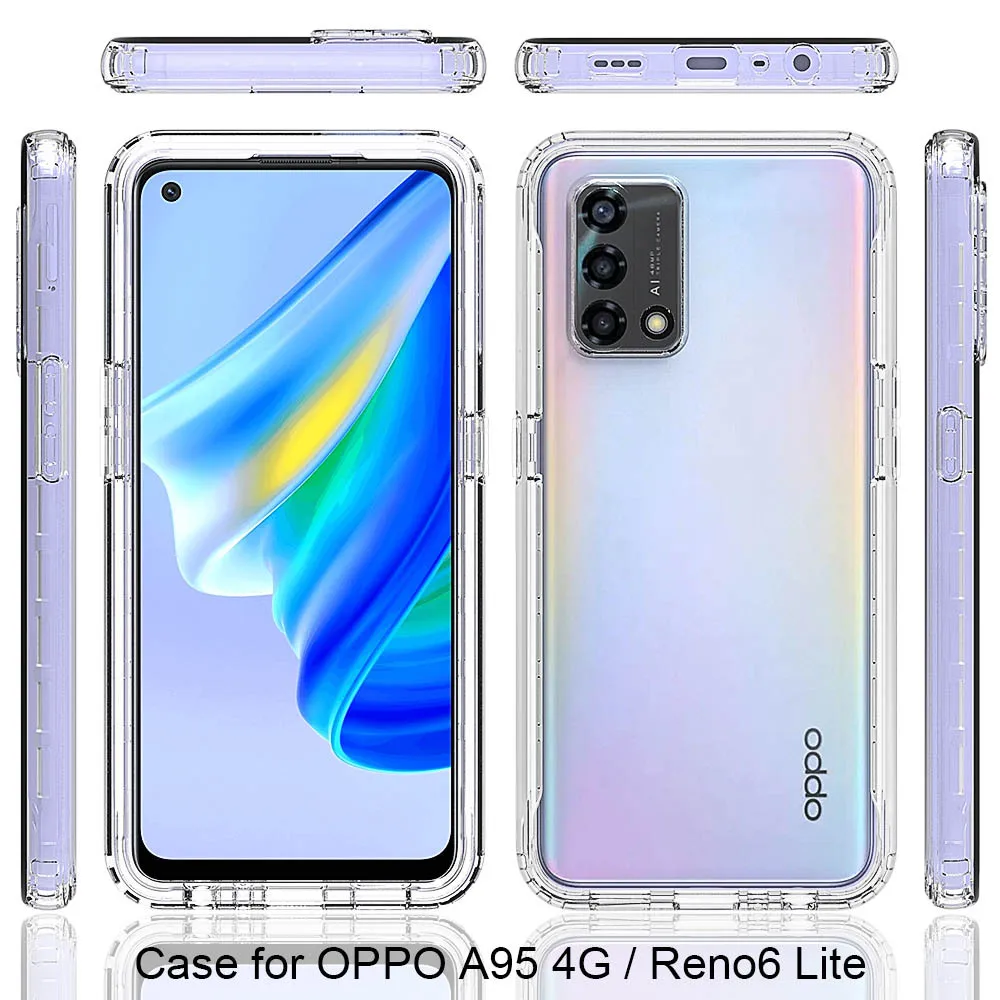 

360 Degrees Full Body Coverage Clear Phone Case For OPPO A95 4G (Reno6 Lite) PC+Acrylic Cases for OPPO A94 4G (Reno5 Lite)
