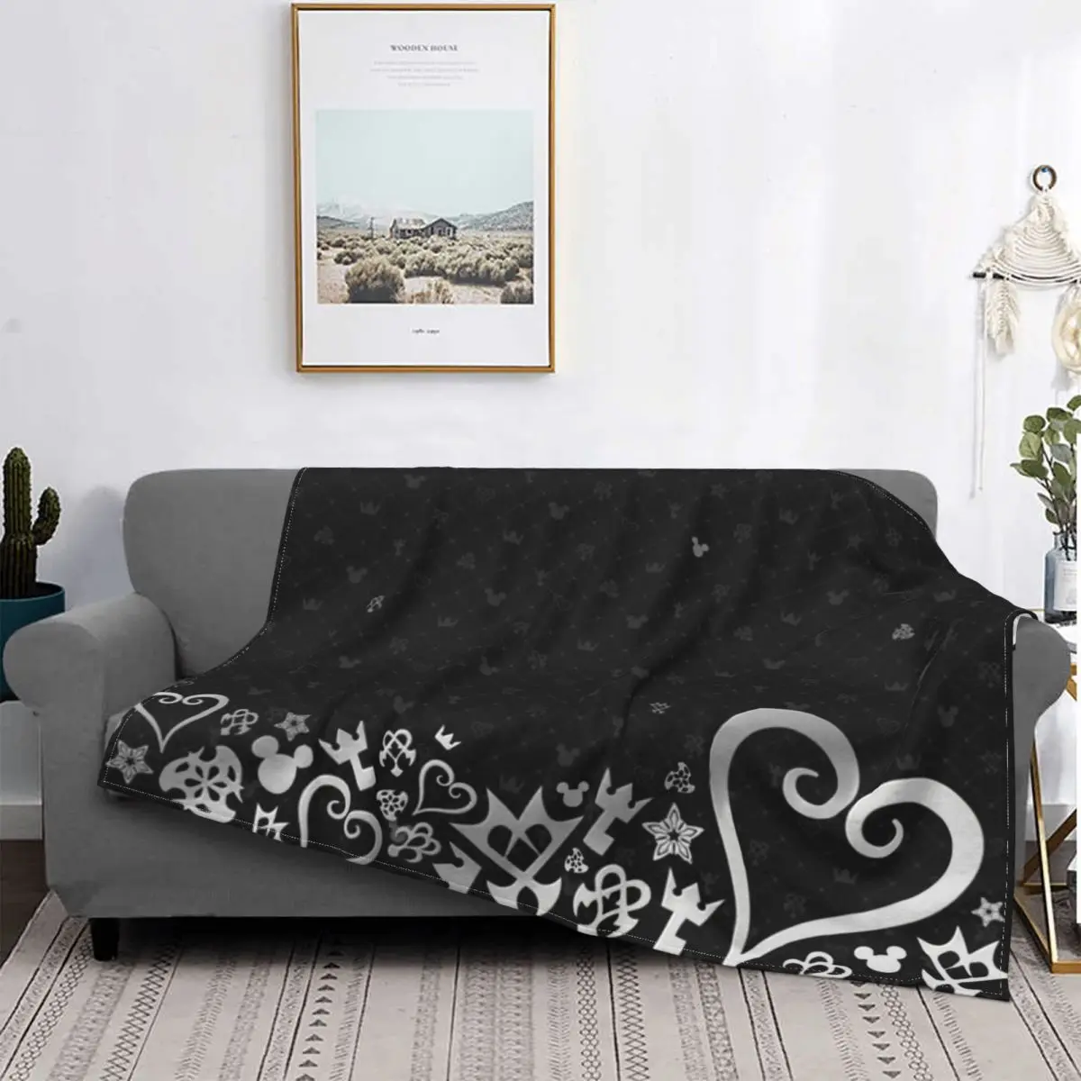 Kingdom Hearts Artwork Blankets Fleece kh game gaming anime fantasy Super Soft Throw Blankets for Bedroom Sofa Bedspread