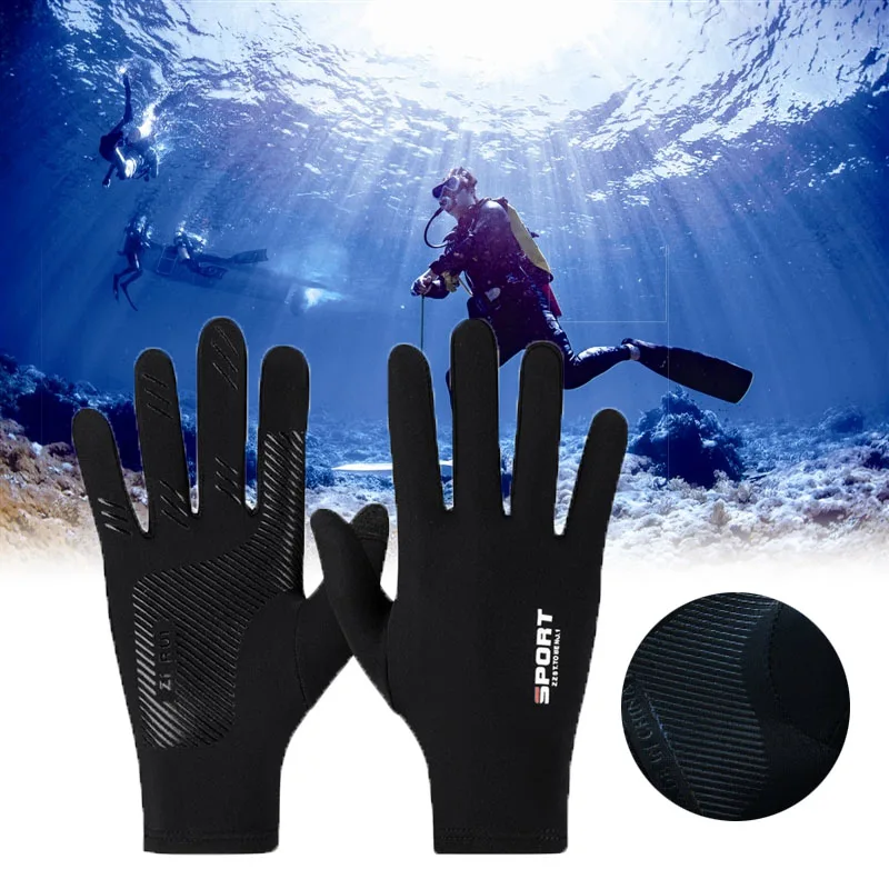 Men Women Ice Silk Gloves Diving Fitness Sports Fishing Bicycle Sun Protection Touchscreen Breathable Elastic Driving Glove