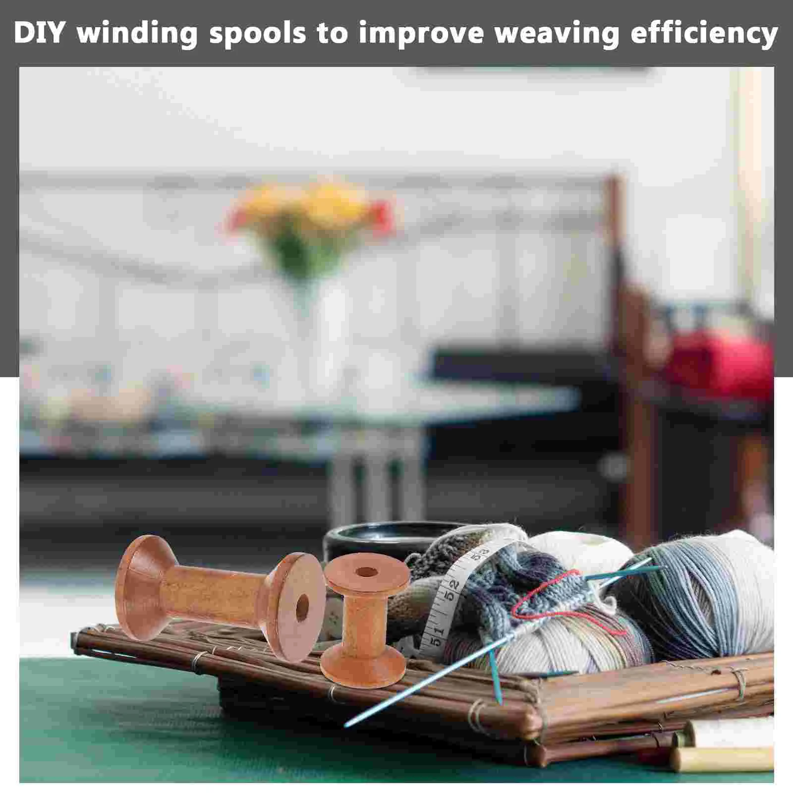 SPOOL เย็บด้าย Organizer ไม้ไขลาน Spools บ้านเย็บปักถักร้อยเดสก์ท็อปผู้ถือเส้นด้ายสําหรับโครเชต์