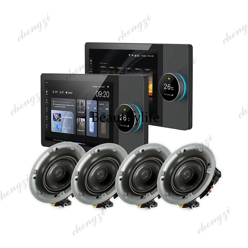 6-inch multifunctional central control screen, smart Zigbee gateway, built-in small speaker, smart home voice control