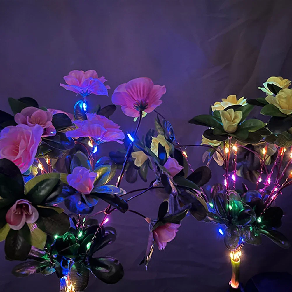 Lampes solaires à fleurs, 2 pièces, 42 ampoules LED de couleur, 2V, 300mAh, éclairage extérieur étanche, fournitures de fête Festive