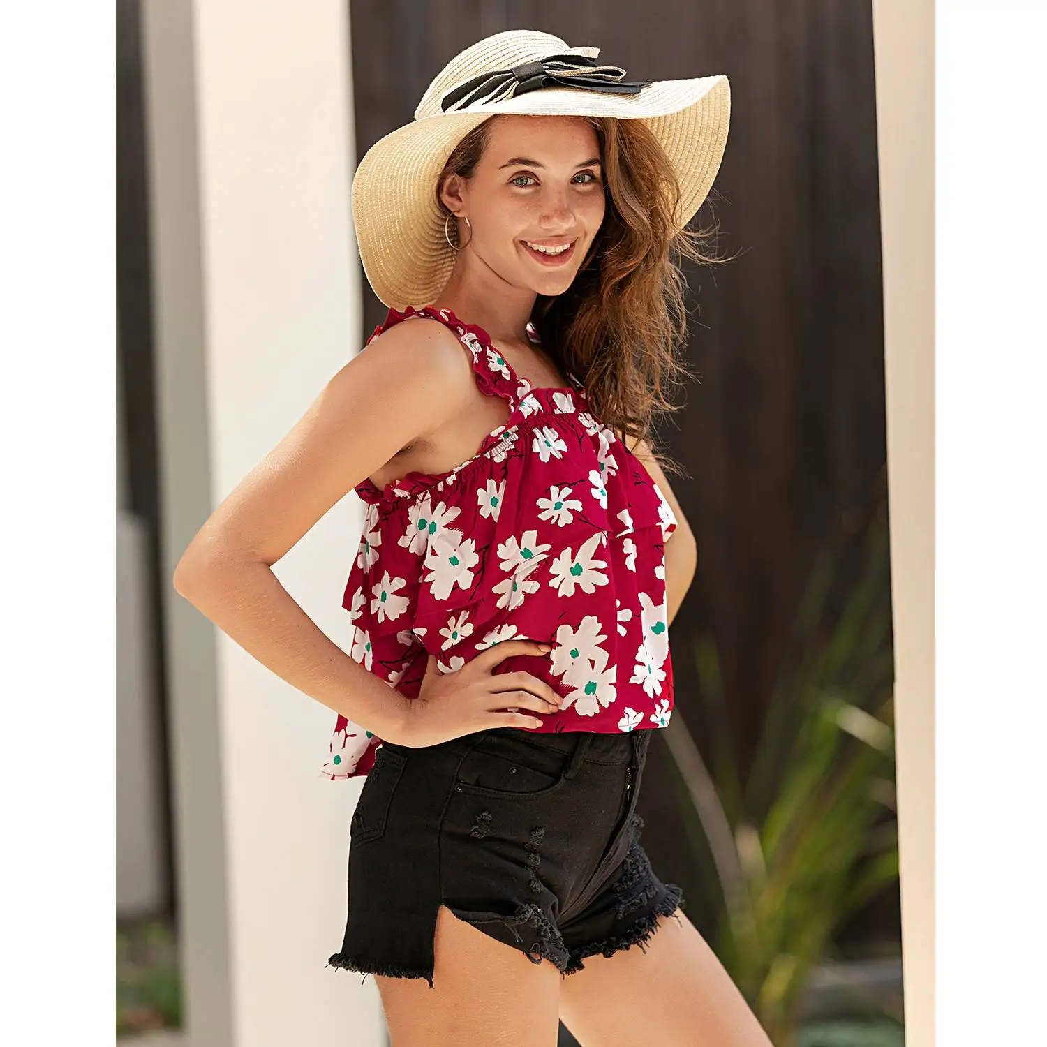 Cseta hoada informal con tirantes para mujer, diseño de un hombro, fibra de poliéster 00%, sin mangas, a la moda, para ...