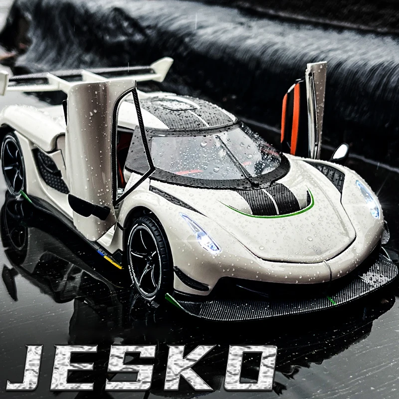 

1:24 Koenigsegg Jesko Supercar Alloy Die Cast Toy Car Model Sound and Light Pull Back Children's Toy Collectibles Birthday Gift