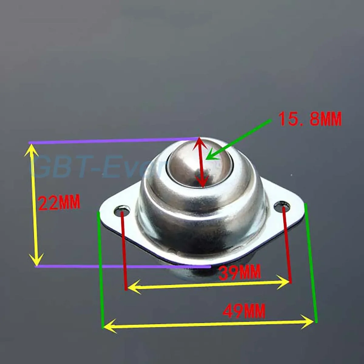 1~20Pcs Steel Ball Universal Wheel 49x22mm Bullseye Wheel Robot Model Universal Wheel Small Car Wheel DIY Load Capacity 10Kg