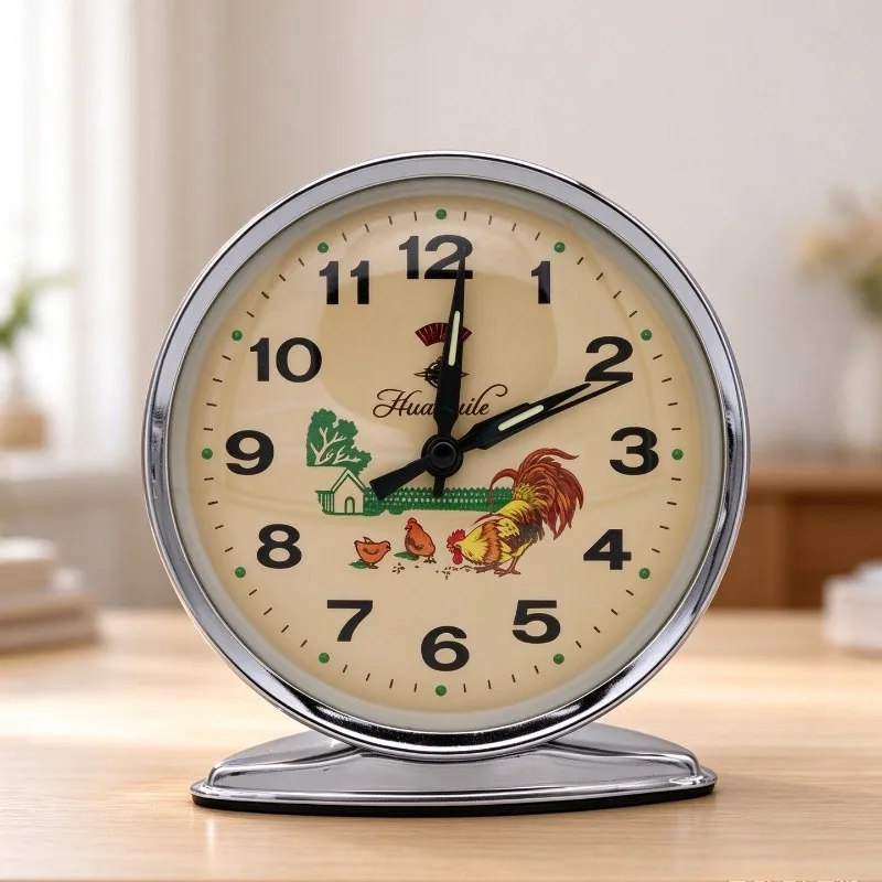 Retro Alarm Clocks Mechanical Ticking Simple Alarm Clocks Creative Bedroom Bedside Table Clock Classic Artistic Home Decor