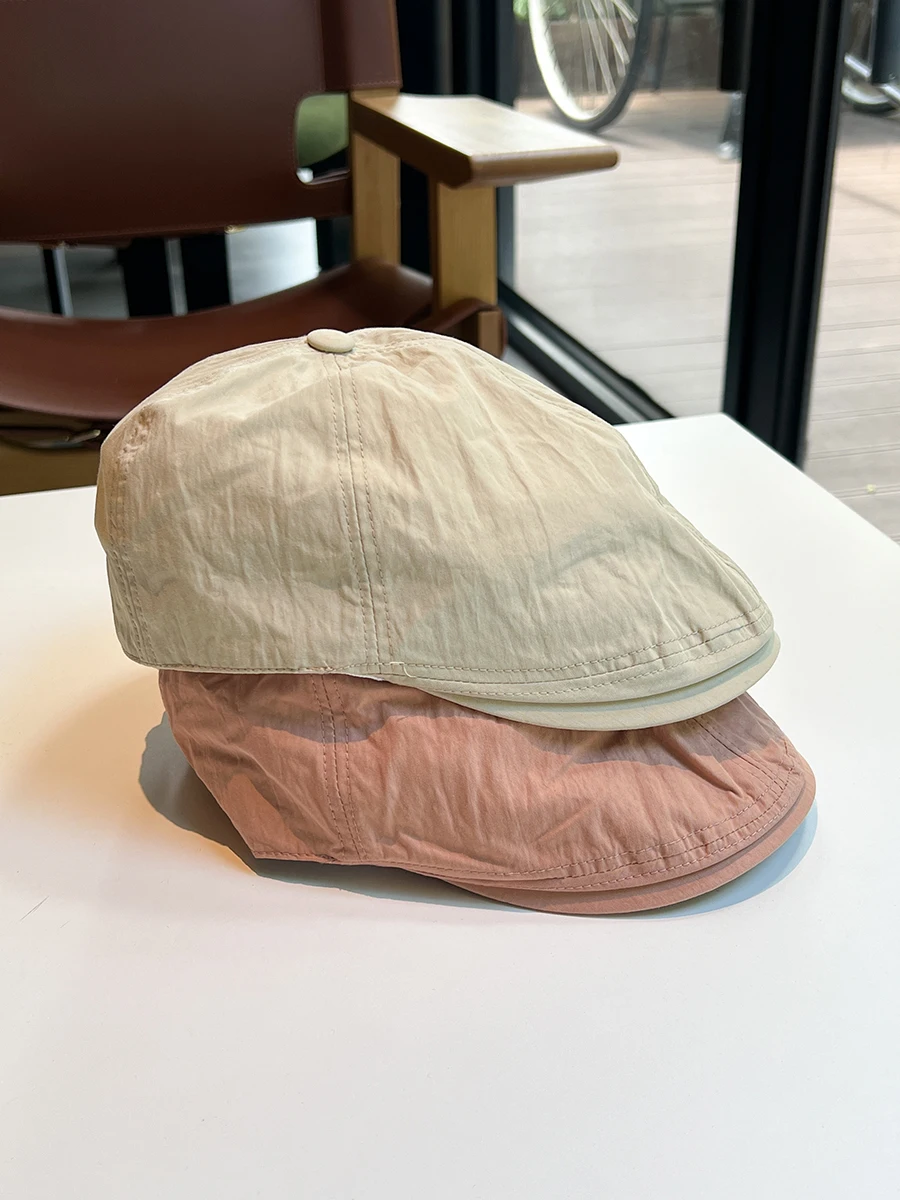 

Vintage Beret Hat Spring Summer British Style Painter Hat Face Slimming Reverse Wear Forward Hat for Men