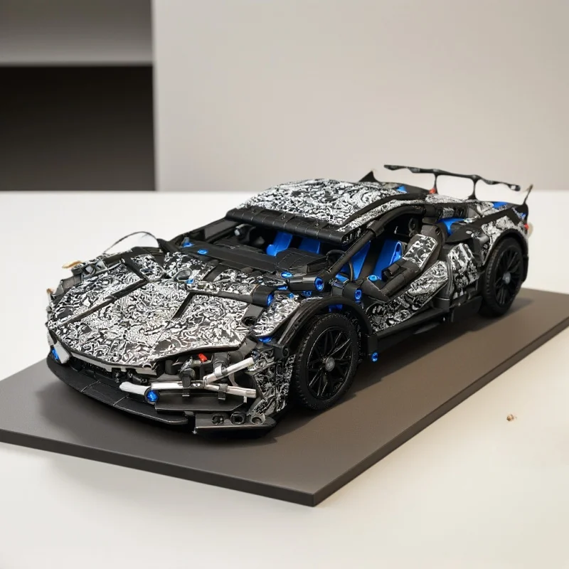 

Высокосложный технический конструктор «Черный автомобиль», подходит для 14+, развивающая сборная модель, украшение для дома и подарок
