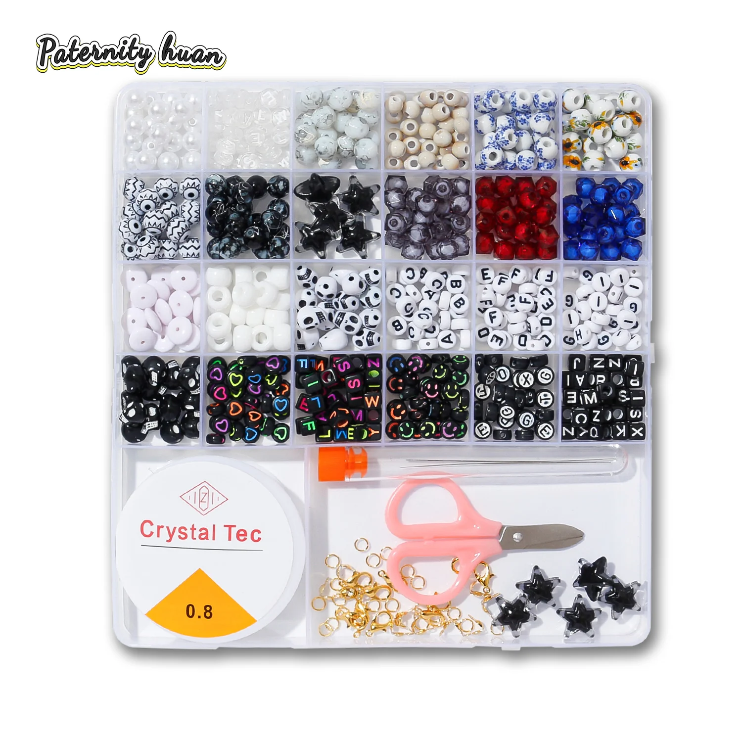 

Black White Assorted Polymer Clay Beads Kit for DIY Jewelry Making - Handmade Craft for Bracelet, Necklace, Earrings