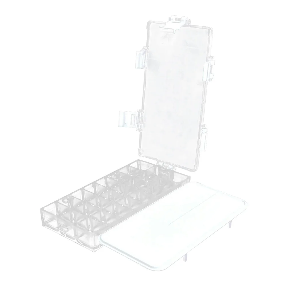 

24 Compartments Plastic Palette 33 Slots Moisturizing Pigment Box Fold Lock Painting Tray Color Mixer White Small Watercolor