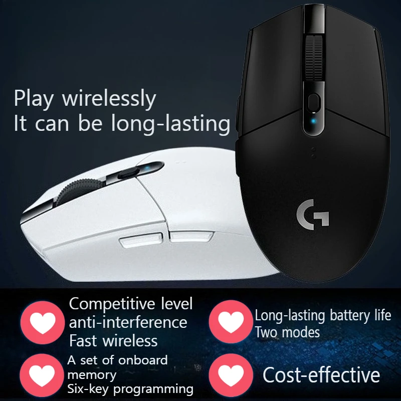 لوجيتك G304 ماوس لاسلكي مع لوحة ماوس ألعاب 12000 ديسيبل متوحد الخواص غير قابلة للانزلاق ومقاومة للأوساخ بسعر معقول.