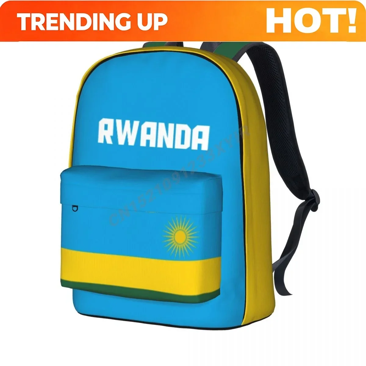 Custom Bag Unisex Backpack Rwanda Flag Rwandan Stitch Schoolbag Messenger Bag Case Laptop Travel Bag Mochila Gift