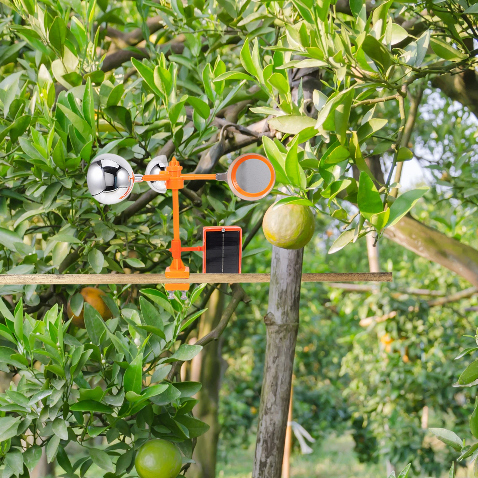 

1pc Solar Bird Repellent Voice Sensor Waterproof -50rpm Rotating Pest Control Device for Farm Orchard Workshop Garden