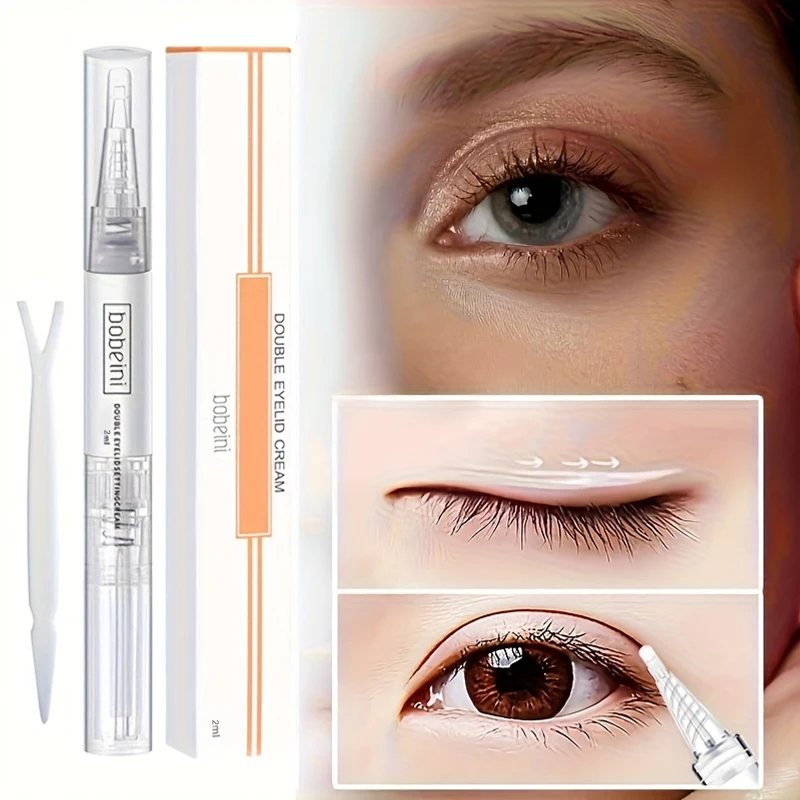 كريم إعداد الجفن المزدوج، كريم عين تجميل مقاوم للماء يدوم طويلاً، كريم غير مرئي سريع الجفاف للعيون الكبيرة بدون أثر