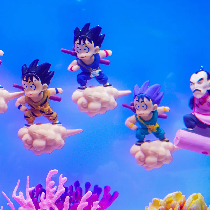 Anime Dragon Ball Son Goku Q Version Mini Action Figure PVC Model Toys Car decoration fish tank water feature pendant Gifts