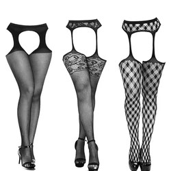 1Piece Fishnet Stockings for Women Thigh High Stockings High Waist Suspender Stockings Pantyhose Fishnet Tights