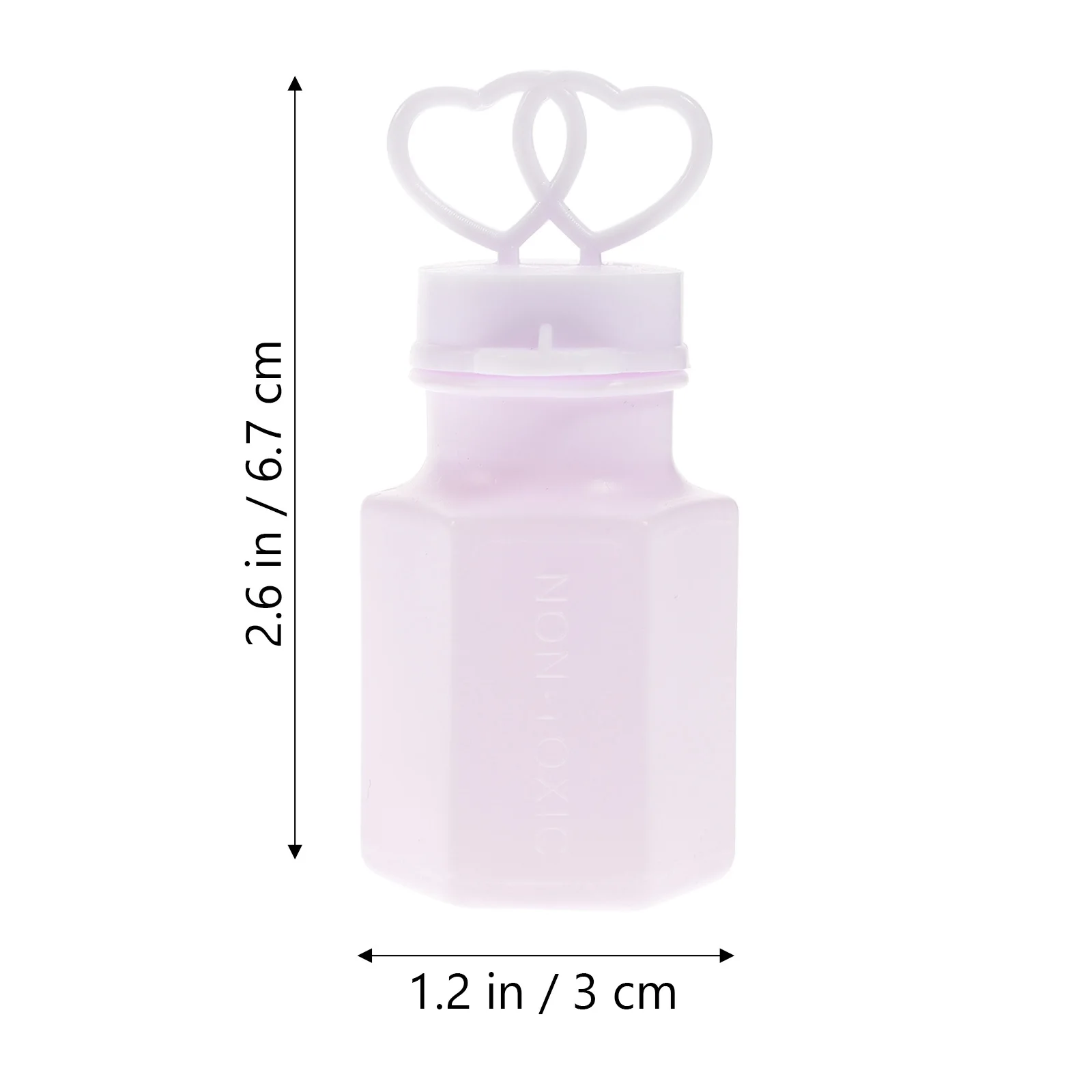 Bacchetta a doppio cuore da 24 pezzi per decorazioni per feste di matrimonio, bottiglia vuota in plastica premium con bastoncini per bolle, regalo per bambini, tubi per bolle all'aperto