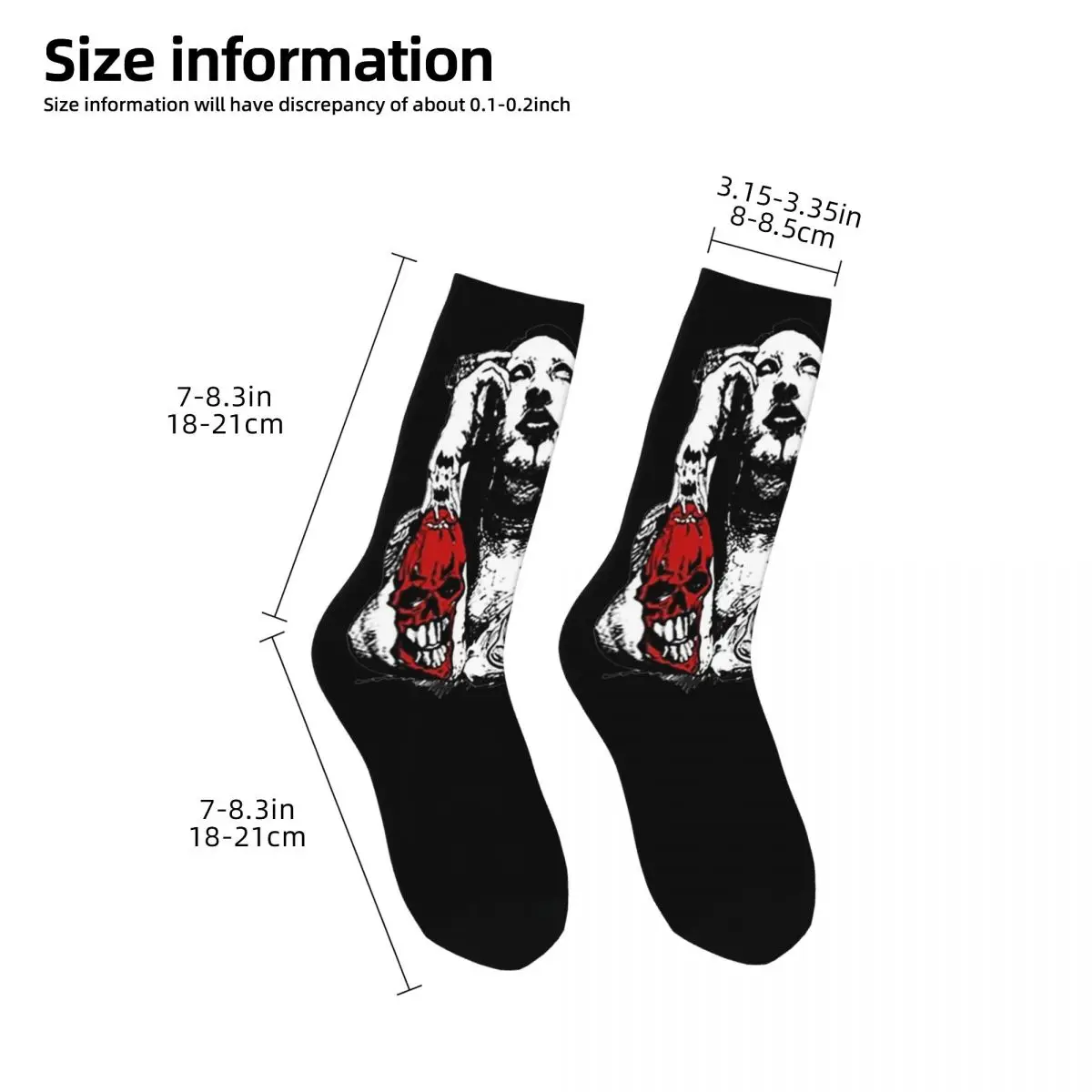 Calcetines de baloncesto para hombre y mujer, calcetín informal de poliéster, rojo, diablo, Marilyn Manson, Rock, Unisex, absorbente del sudor