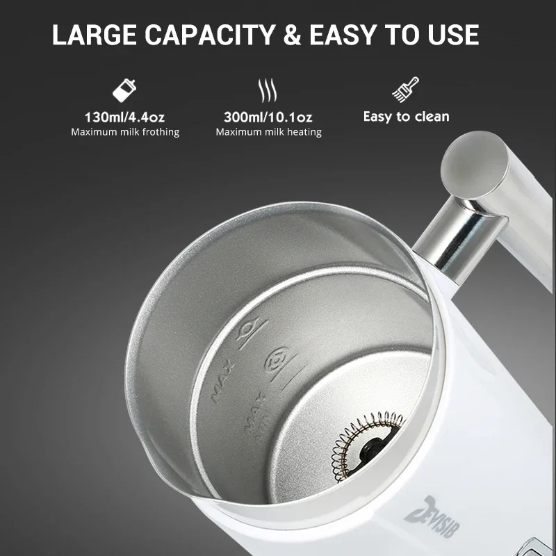 DEVSIB 3-in-1 Electric Milk Frother 300ml Automatic Warm & Cold Foam Maker for Coffee Latte Cappuccino Macchiato Hot Chocolate image 4