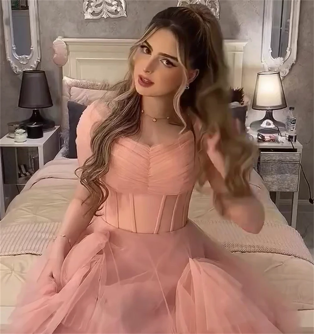 Personalizado jiayigong alta qualidade com decote em v vestido de baile quinceanera dobra tule organza ocasião vestido de noite gece elbisesi privatğün 