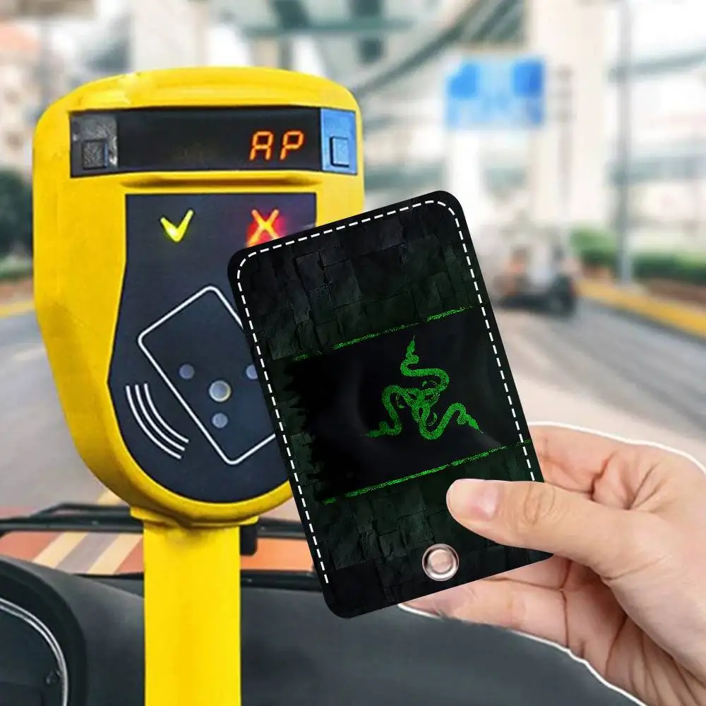 R-Razers Logo Card Holders Student ID Card Protective Cover Cases Student Campus Access Cards Key Chain Anti-lost