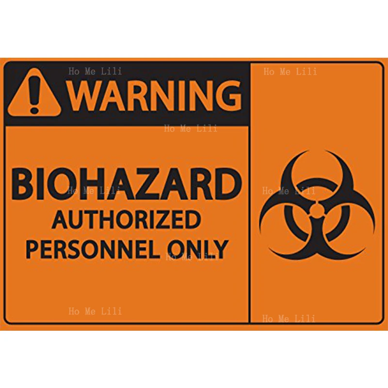 생물 위험 경고 승인 인원 전용 안전 라벨, 자체 접착 금속 사인, 벽 장식