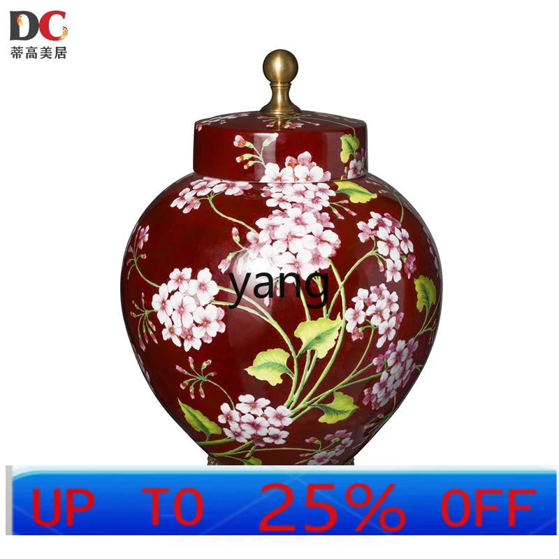 

CX Luxury Living Room Storage Storage Tank European Style Ceramic Cover Altar Crafts Ornaments