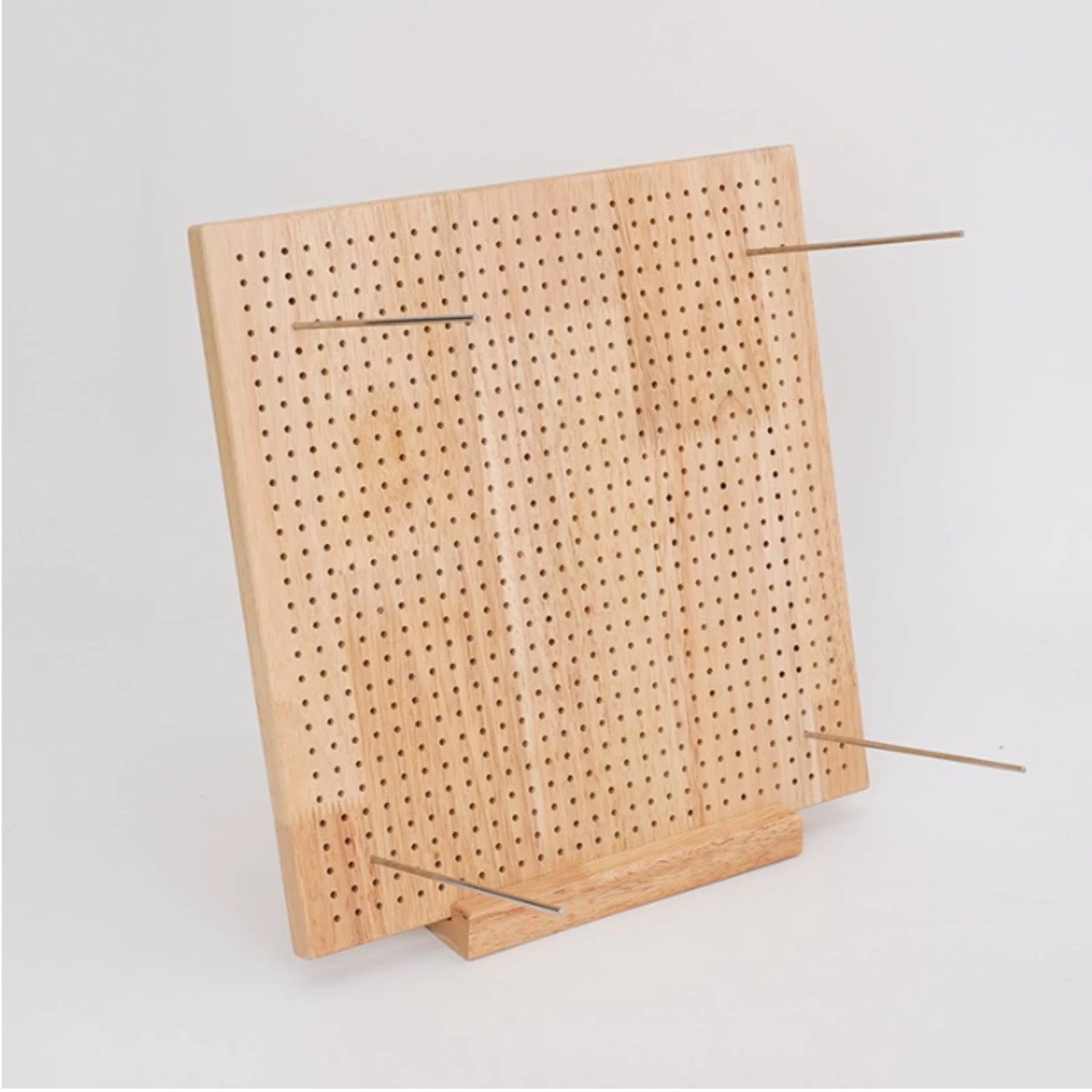 planche-de-blocage-pour-crochet-en-bois-naturel-outil-artisanal-avec-epingles-metalliques-et-support-vertical