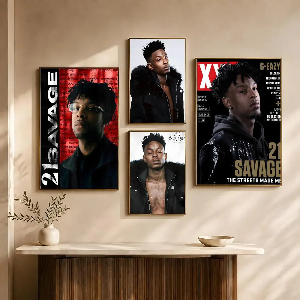 Rapper 21 Savage Poster Poster HD Waterproof PP Self-Adhesive Removable Wall Art for Bedroom   Decor Gift
