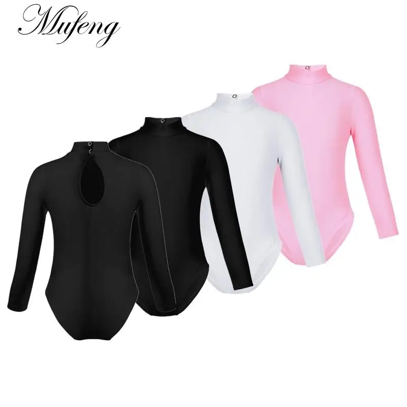 Cute Girls Gymnastic Leotard Ballet Dance Costume Long Sleeves Yoga Fitness Workout Bodysuit Skating Dancewear Practice Jumpsuit