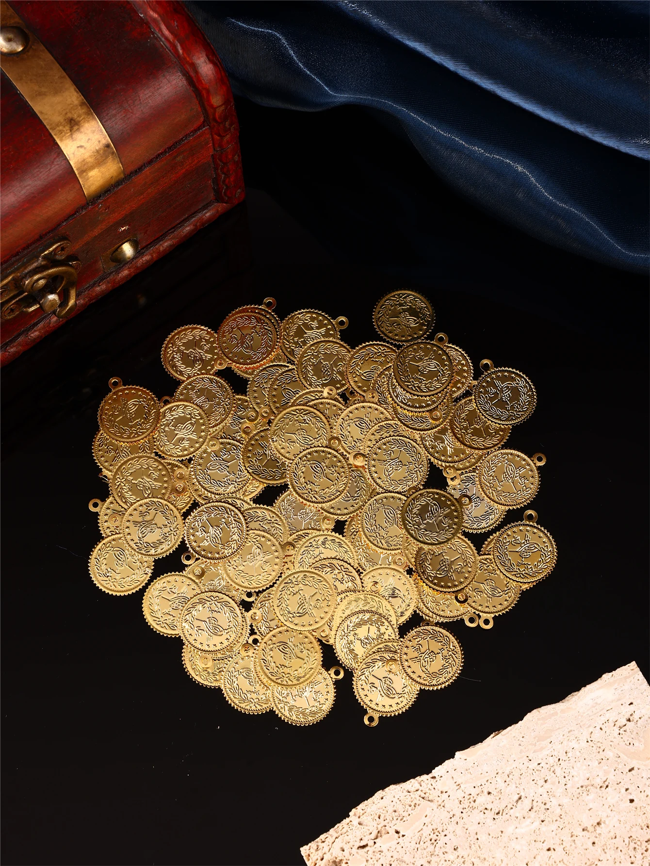 Coin-Shaped Diy Handmade Accessories, Engraved Turkish Ottoman Patterns, Women's Clothing Accessories view 4