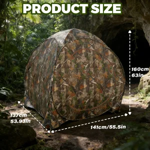 Camouflage Pop-Up Hunting Blind Easy Setup Ground Shelter Outdoor Camo Blind with Storage for Deer Turkey Duck Archery Season