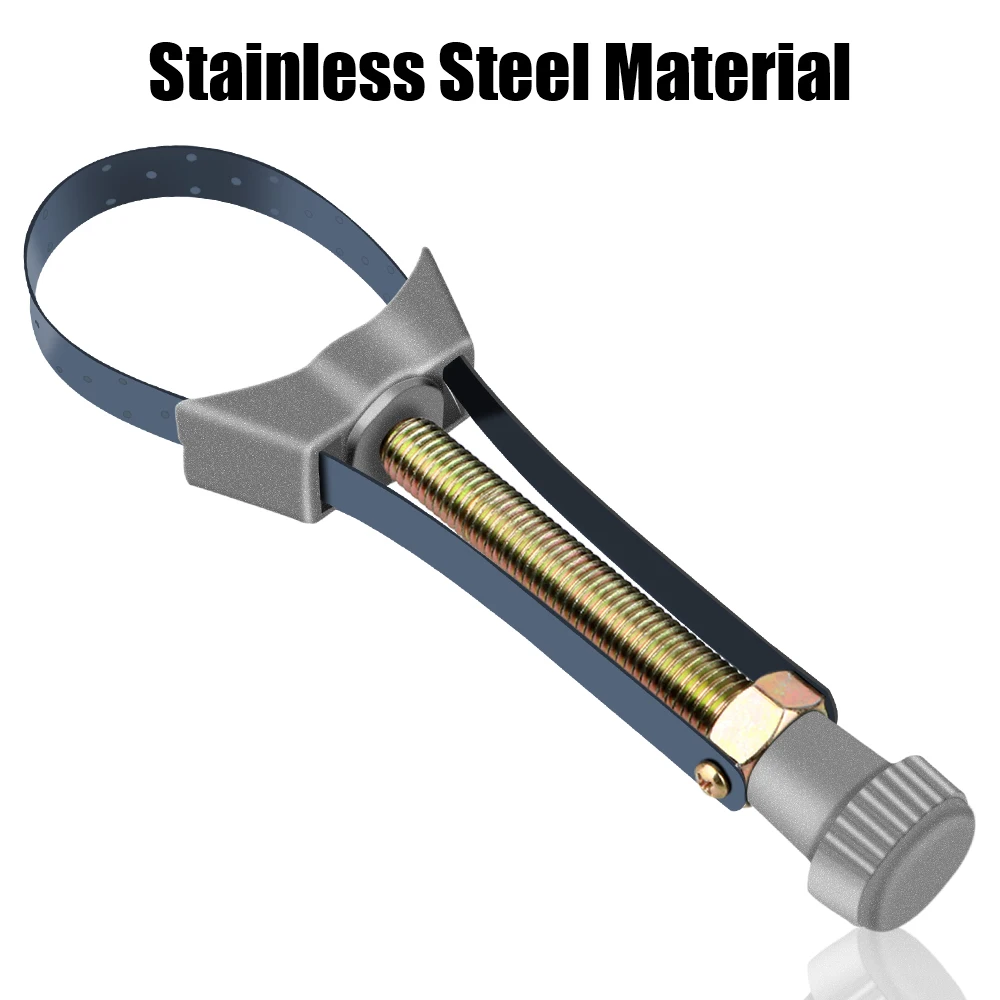 Adjustable 60mm to120mm Diameter Car Oil Filter Removal Tool Hand Tools Steel Strap Wrench