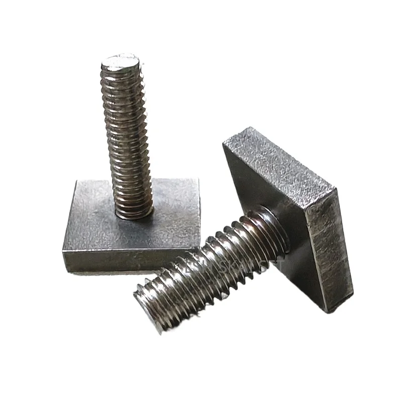 

6Pcs Custom-made Square T-bar Welding Screws 304 Stainless Steel T-shaped Track Screws for Machinery Assembly M6, M8, M10