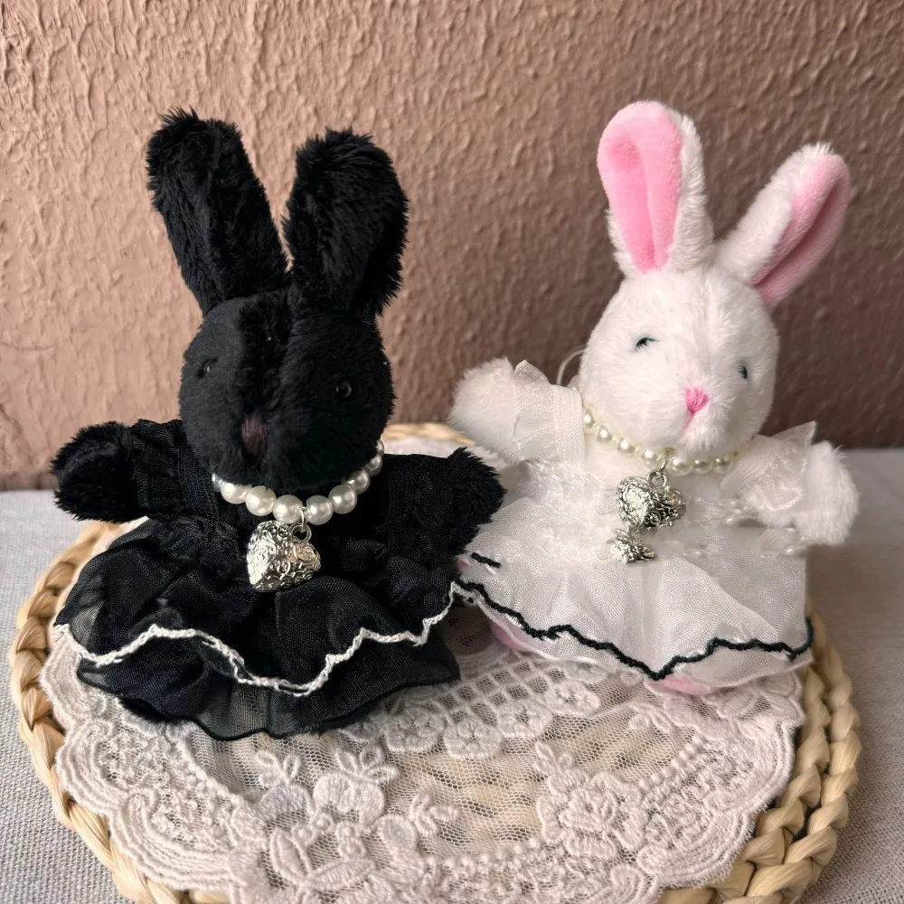 

Fashion Stuffed Doll Black Bunny Doll Ins Style Kawaii Plush Rabbit Toys Fluffy Cute Animal Plush Dressing Doll Bag Pendant