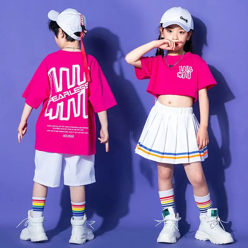 أزياء رقص الجاز للأطفال ، ملابس الهيب هوب الرائعة ، قمم وشورت أخضر ، أداء الأطفال ، ملابس المسرح #6