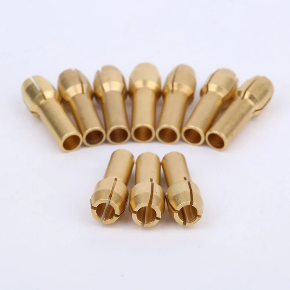 DRELD 10Pcs 3.2mm Mini Drill Chucks Adapter for Dremel Mini Drill Chucks Adapter Brass Collect For Rotary Power Tool Accessories