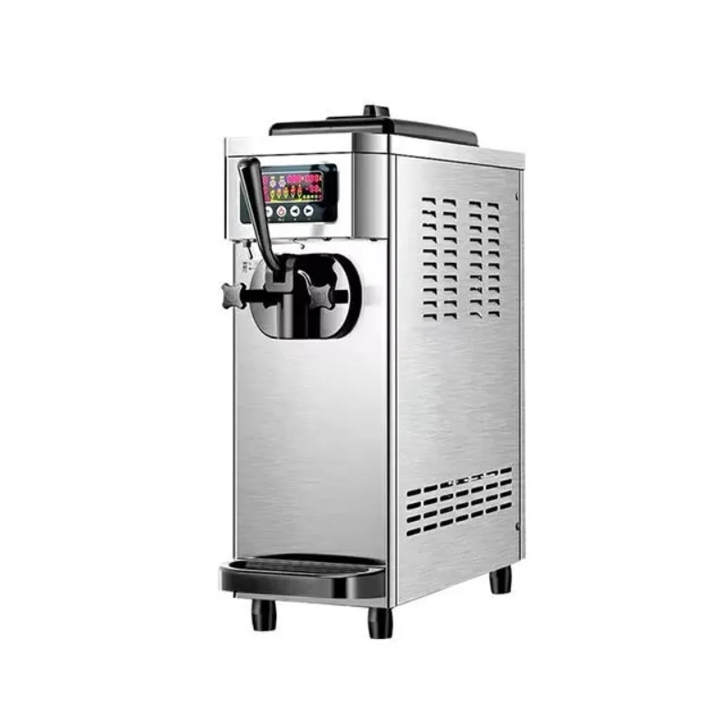Commercial Ice Cream Maker Machine 1500W Single Flavor Soft Serve Ice Cream Machine with Pre-Cooling for Restaurant Snack Bar