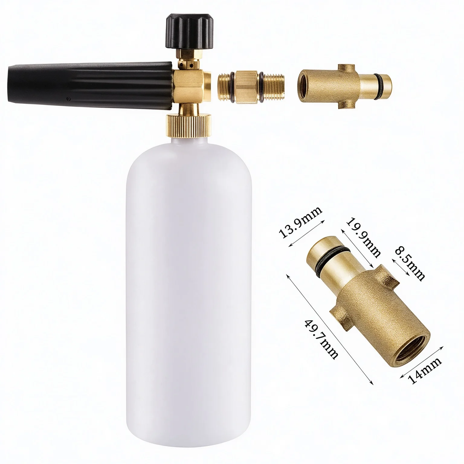 Nilfisk Core Compact Excellent Premium Pressure Washer Foam Lance, 1L Snow Foam Cannon with Adjustable Nozzle for Vehicle Cleani