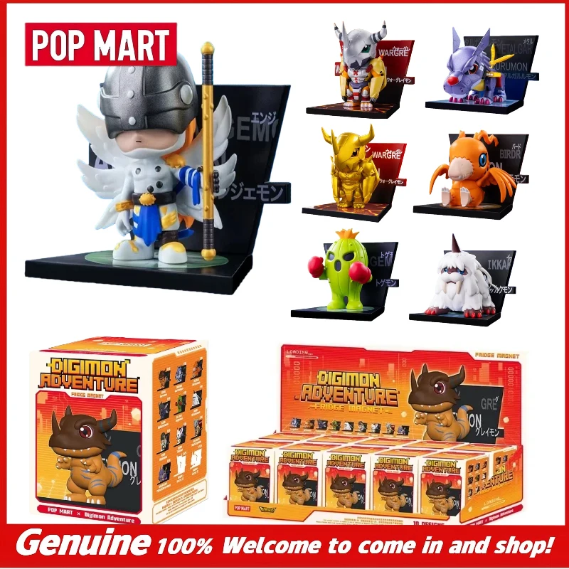 

POP MART Genuine Digimon Adventure Series Fridge Magnets Blind Box Anime Figure Toys Doll Ornaments Gift For Anime Fans