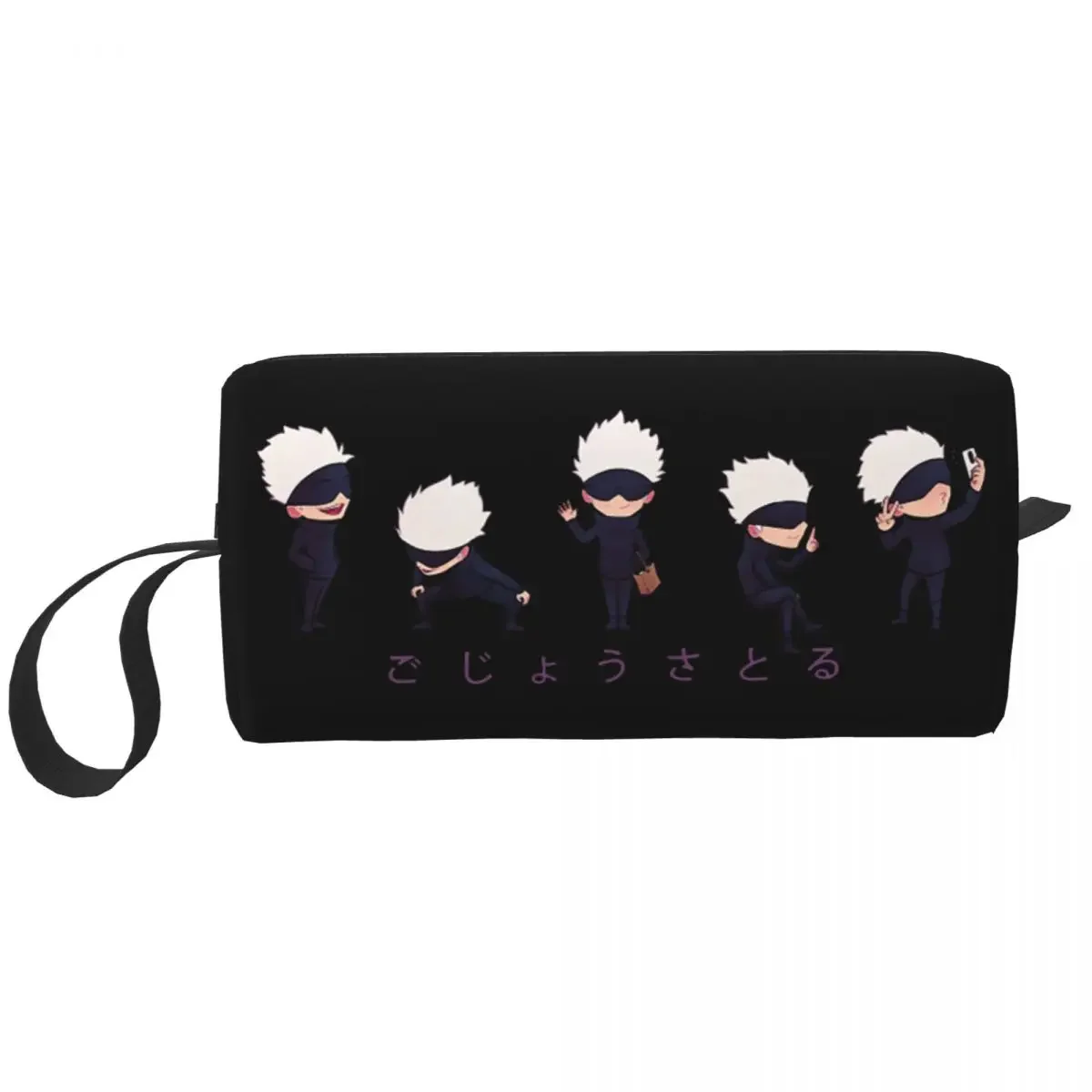 Lil Gojo Makeup Bags Jujutsu Kaisen Anime Gojo Satoru Yuji Itadori Sorcery Fight Men Cosmetic Bag Stylish Makeup Organizer Case