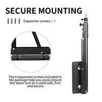 100/135/cm Wall Mount Boom Arm for Photography Studio Softbox Video Ring light Max time Horizontal and Vertical Rotatable