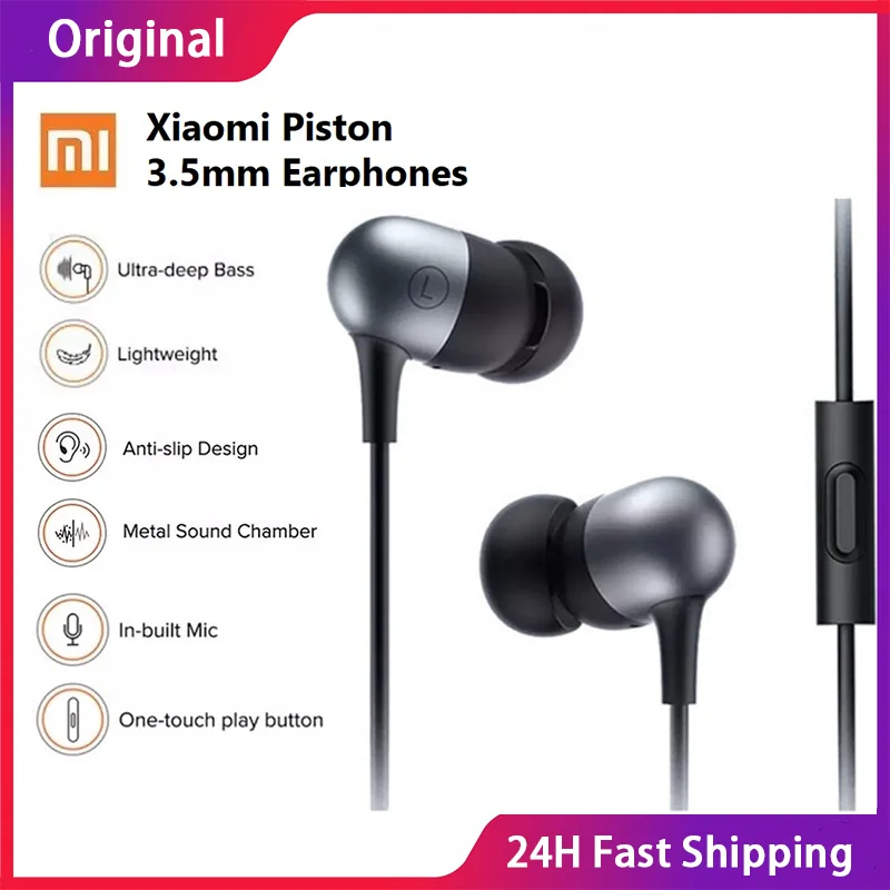 Original Xiaomi Capsule Earbuds Exquisite Balanced Damping System Earphones 3.5mm jack Wired HD Headset For Xiaomi Mobile Phones