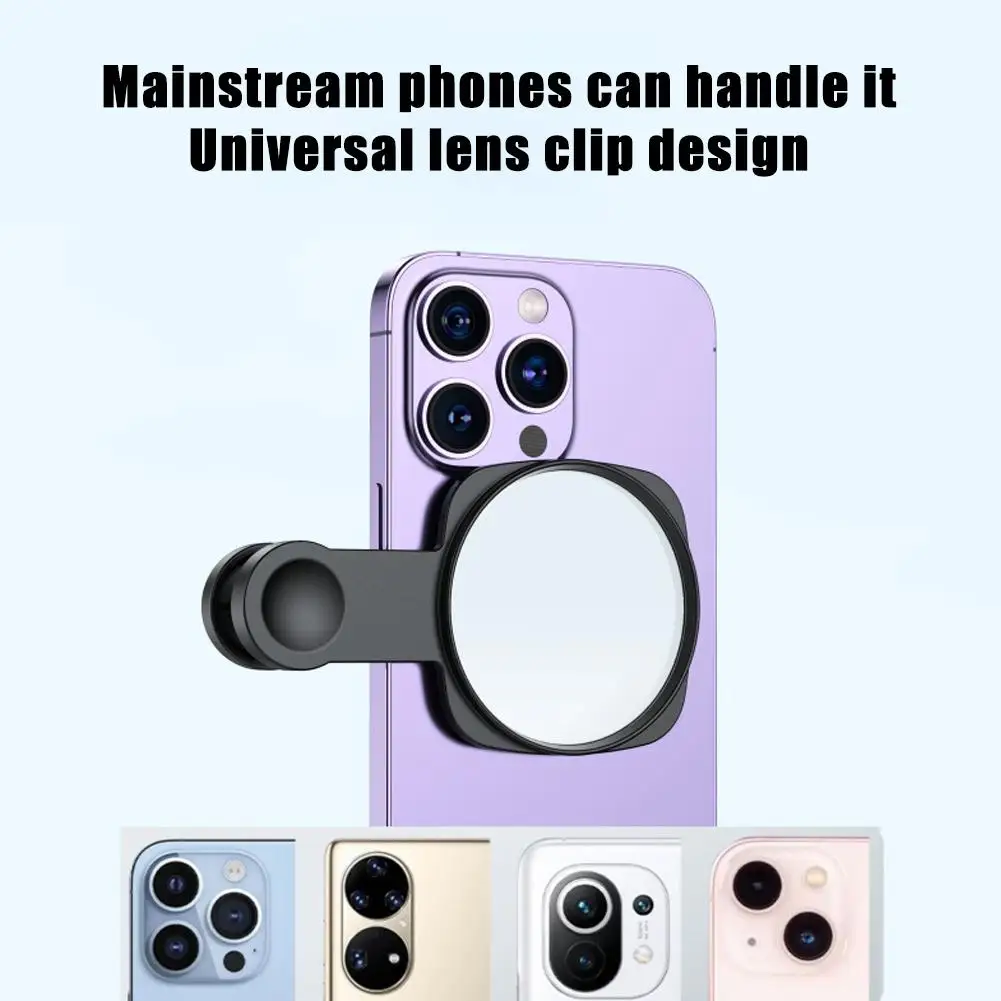 Smartphone Camera Reflection Clip Kit Saco à prova de poeira Espelho de pano com artefato Armazenamento de lentes Selfie ao ar livre T8R8