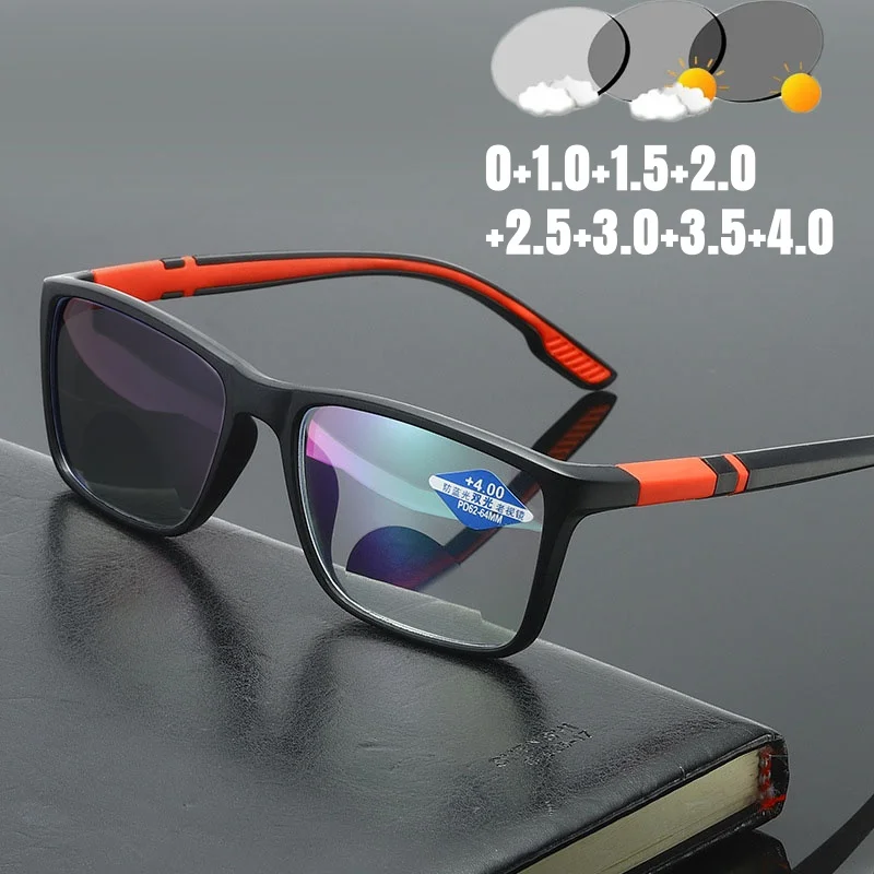 Men Women Fashion Photochromic Glasses Outdoor New Stylish Reading Glasses Smart Color Changing Near Far Bifocal Eyeglasses