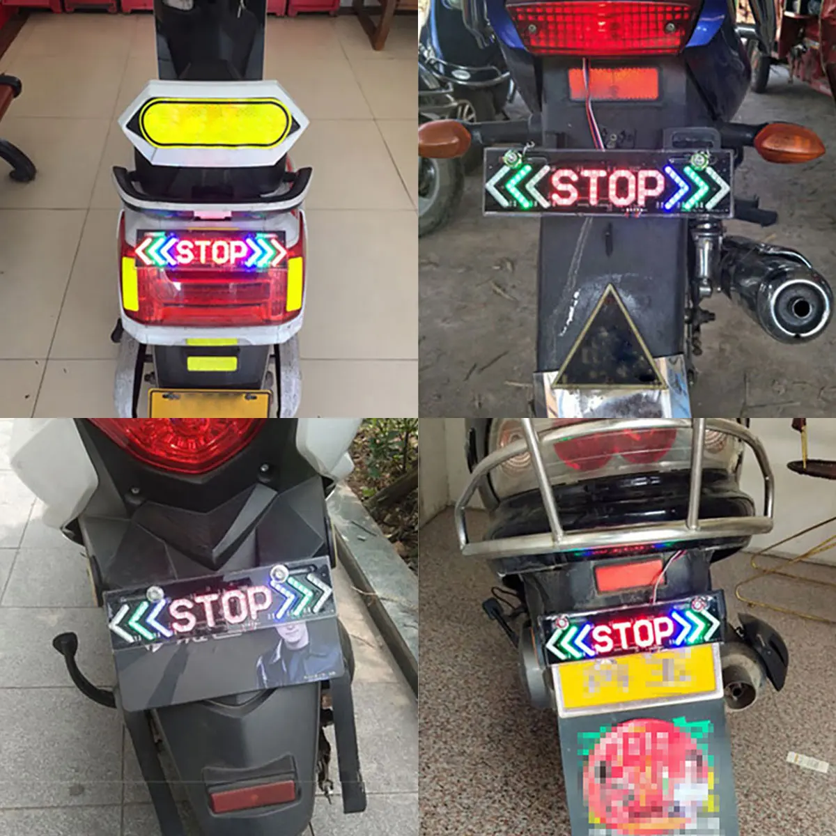 Motorcycle Stop Brake Lamp RGB Led Waterproof Turn Signal Rear Tail Lamp License Plate DRL Running Light STOP Turn Taillight Pan